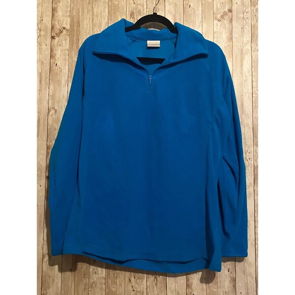 Women's 1/4 Quarter Zip Columbia Blue Fleece Pullover Size XL - Picture 1 of 10